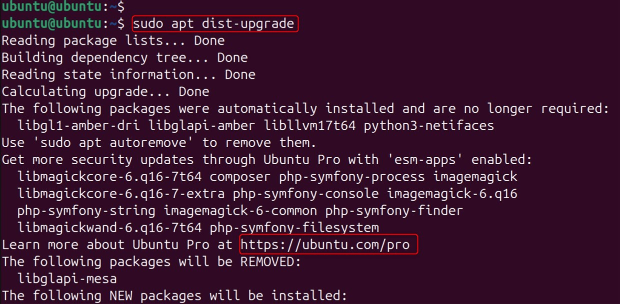   sudo apt dist-upgrade
