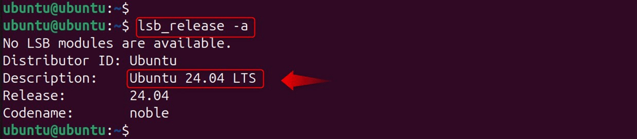   lsb_release -a
