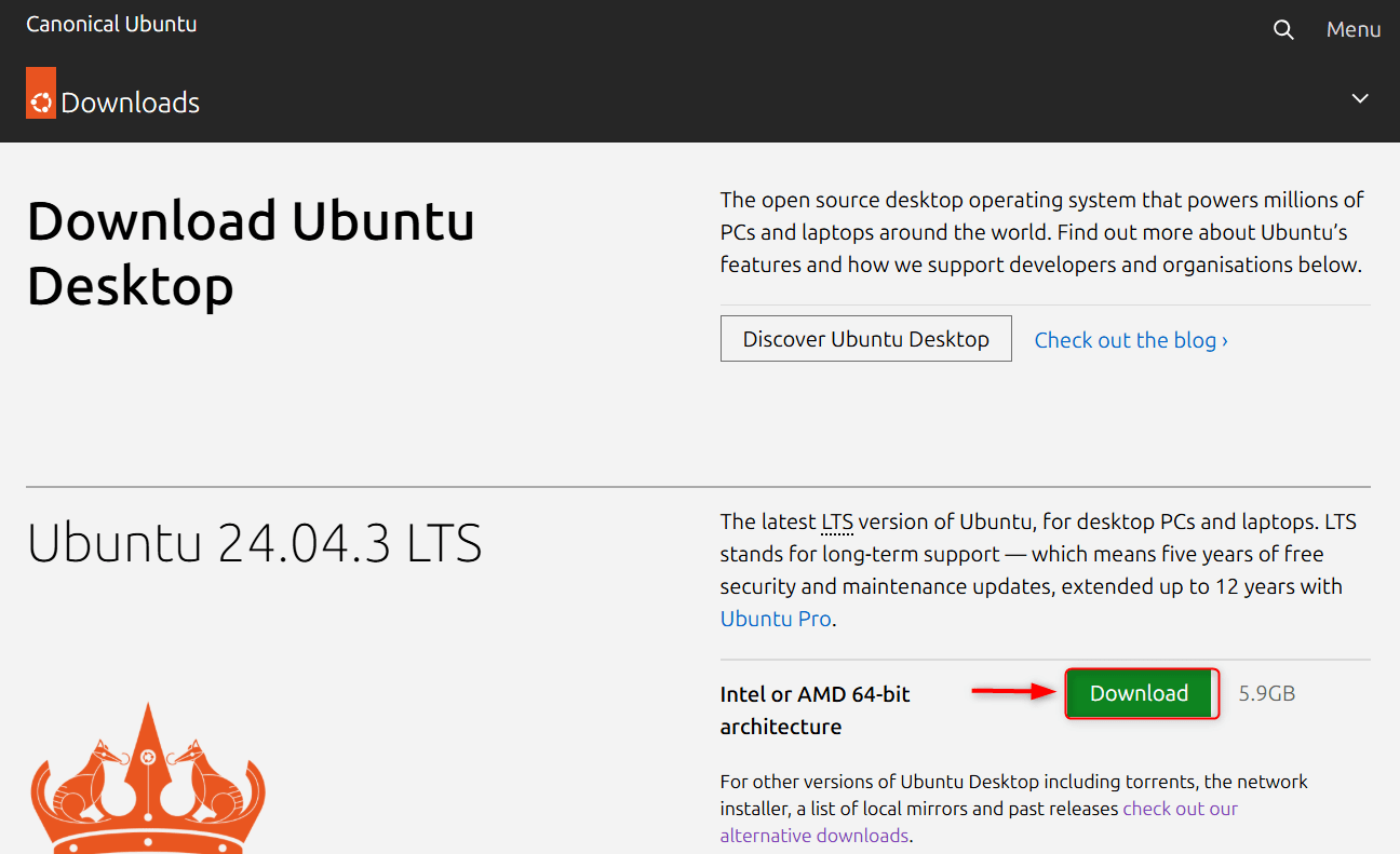 Download Ubuntu 24.04 ISO