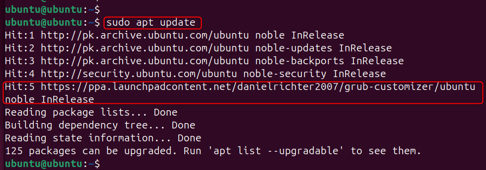 sudo apt update