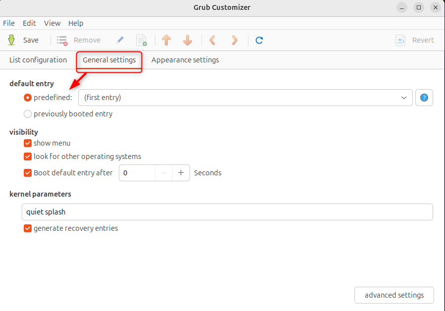 Using grub customizer