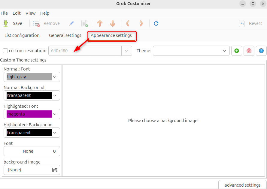 Using grub customizer