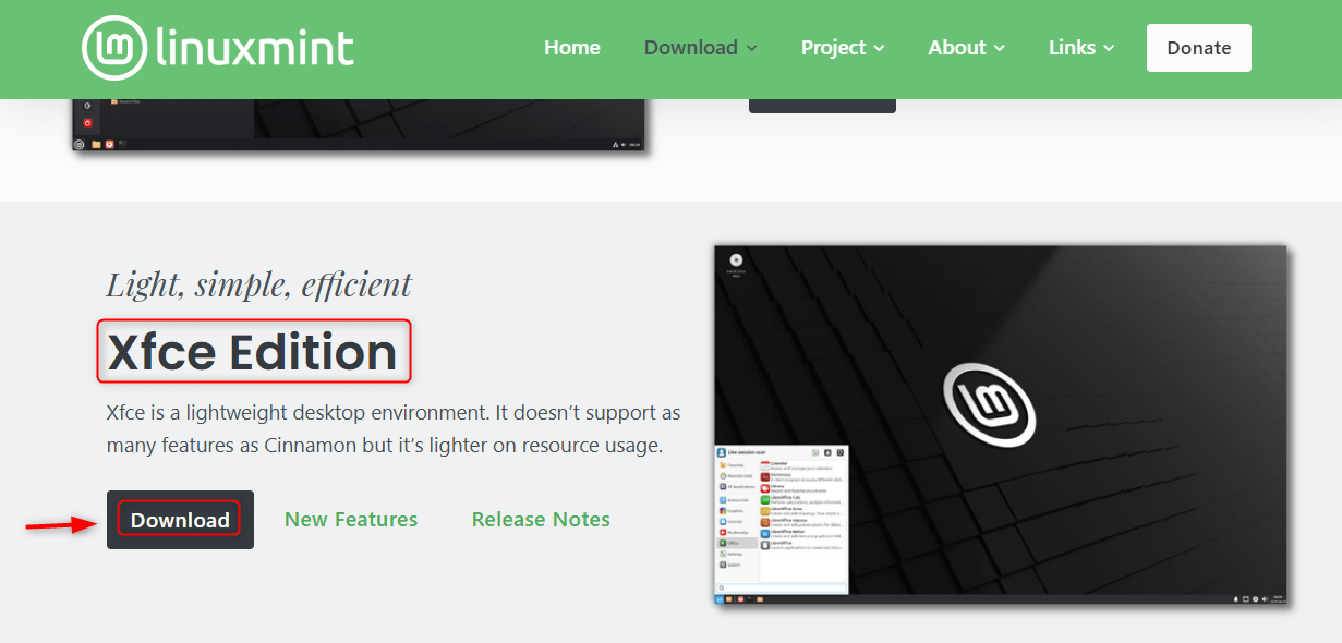 Download Linux Mint 22 XFCE ISO
