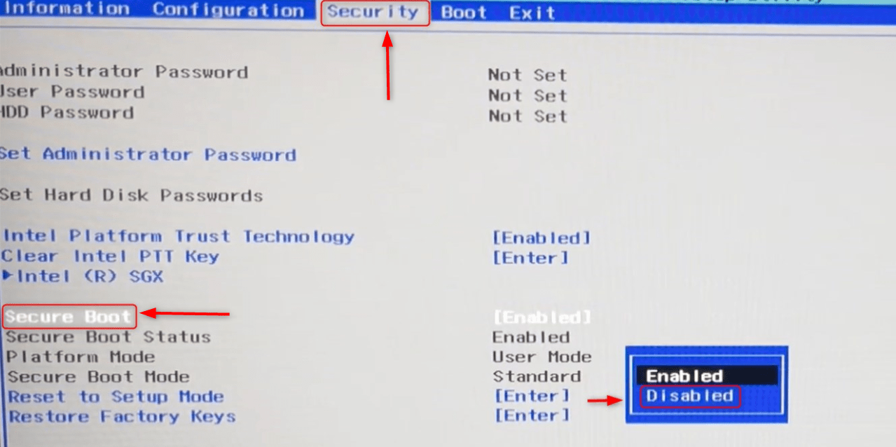 Change the boot priority