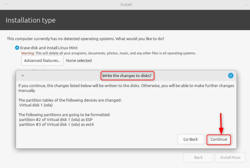 Verify the disk changes