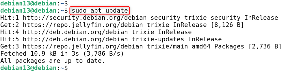 sudo apt update