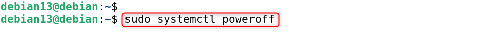   sudo systemctl poweroff
