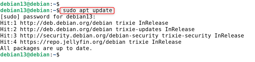 sudo apt update