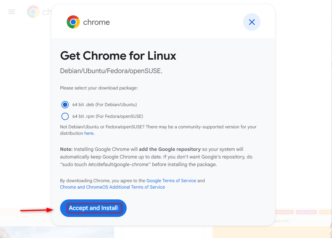 Download Google Chrome from official site