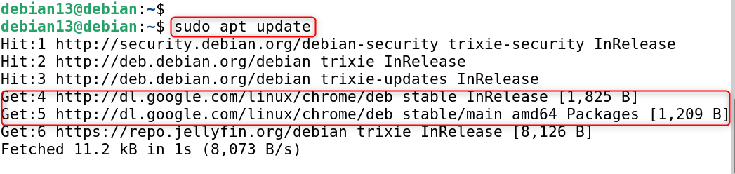 sudo apt update