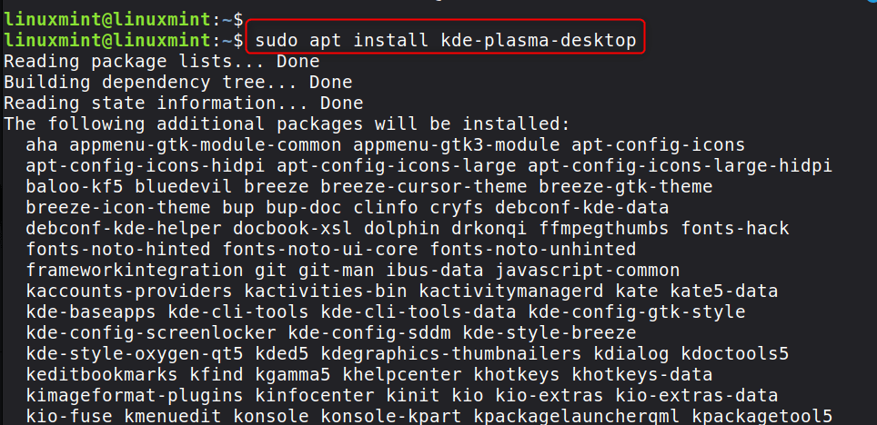 sudo apt install kde-plasma-desktop