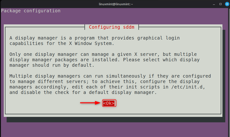 Configure display manager