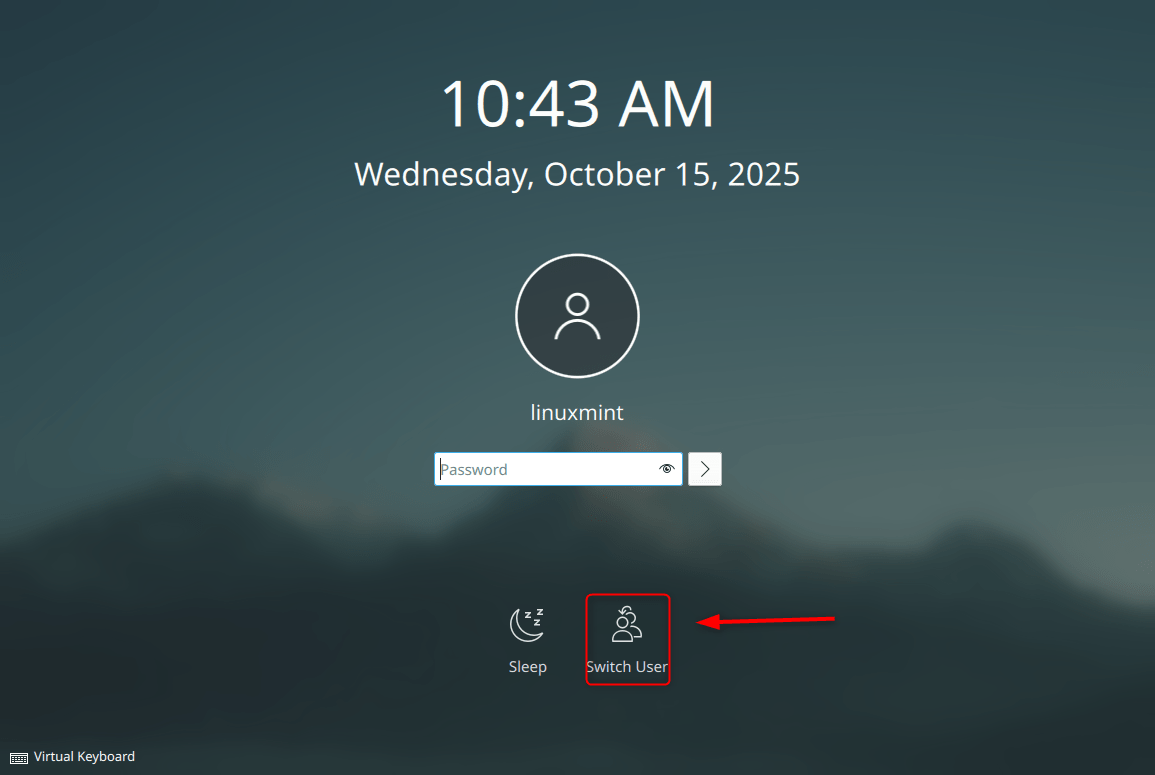 KDE plasma login window