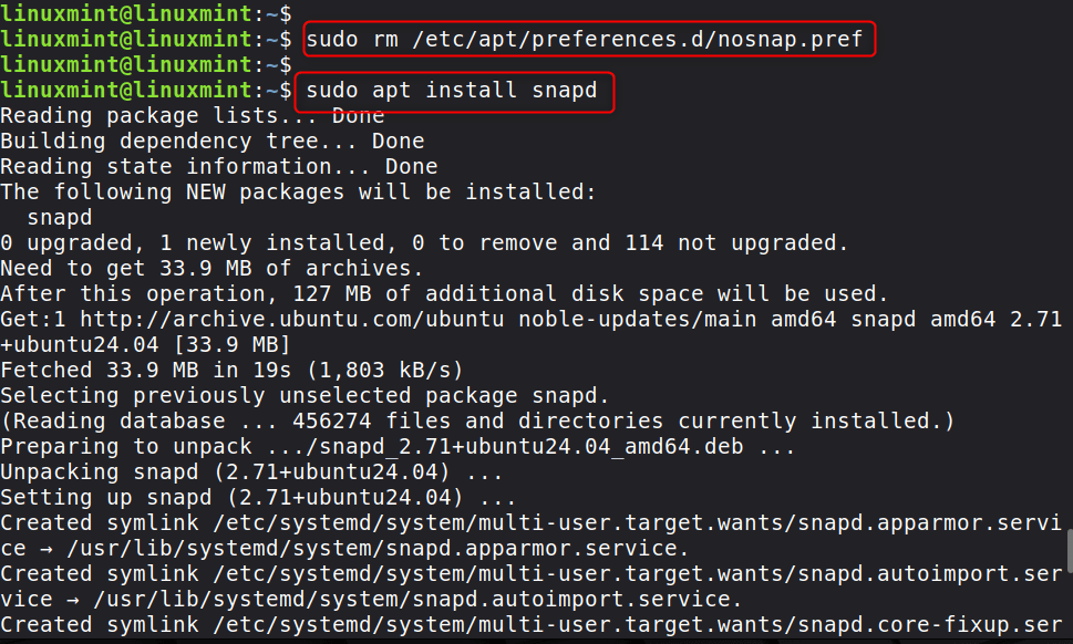Install and enable snapd