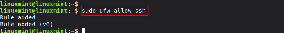 allow ssh connection