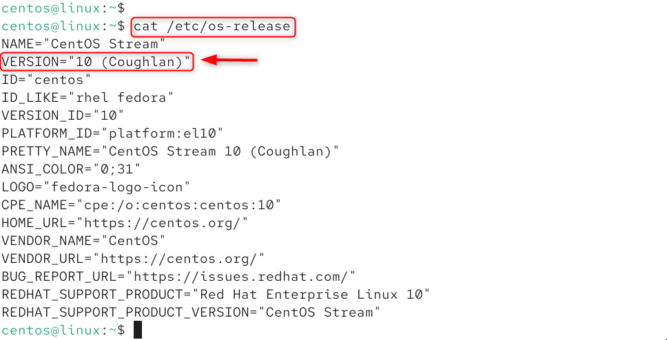 cat /etc/os-release