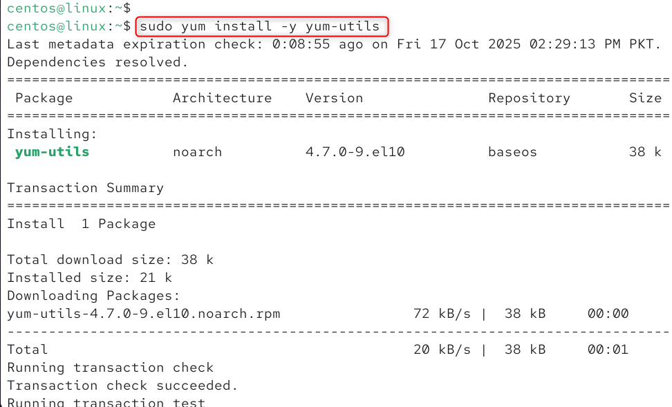   sudo yum install -y yum-utils
