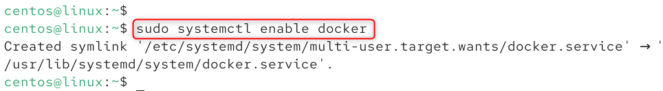   sudo systemctl enable docker
