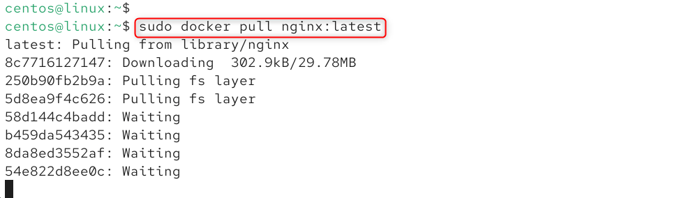   sudo docker pull nginx:latest
