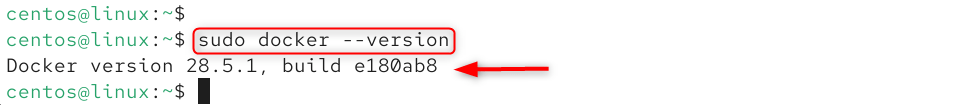   sudo docker --version
