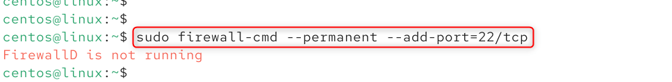 sudo firewall-cmd --permanent --add-port=22/tcp