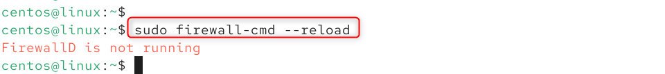 sudo firewall-cmd --reload