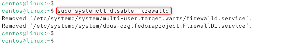 sudo systemctl disable firewalld