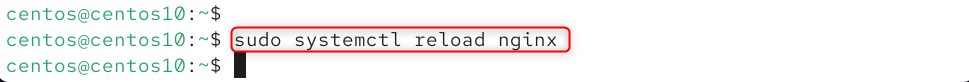   sudo systemctl reload nginx
