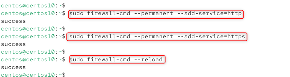 Open https/https ports in firewall