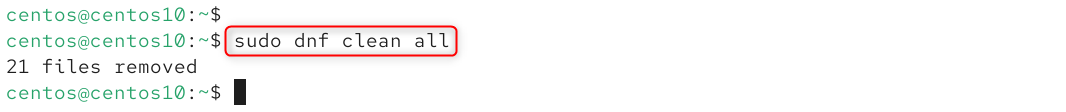 sudo dnf clean all