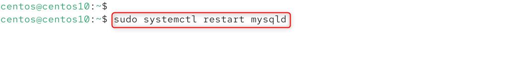 sudo systemctl restart mysqld