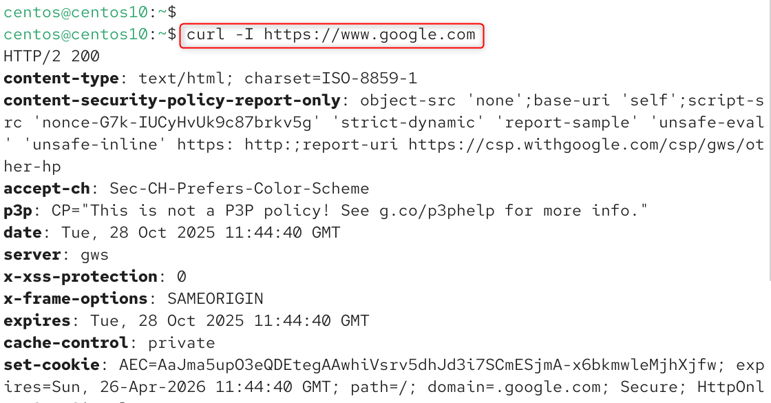 curl -I https://www.google.com