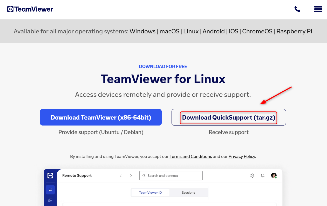 Download TeamViewer QuickSupport