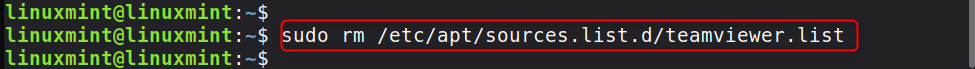 sudo rm /etc/apt/sources.list.d/teamviewer.list