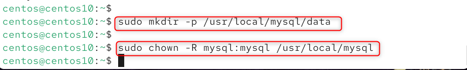 sudo mkdir /usr/local/mysql/data