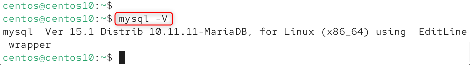 mysql -V
