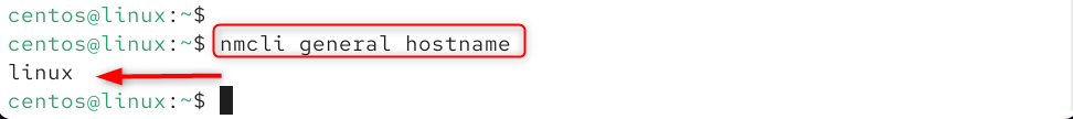 nmcli general hostname