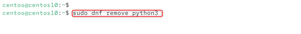 sudo dnf remove python3