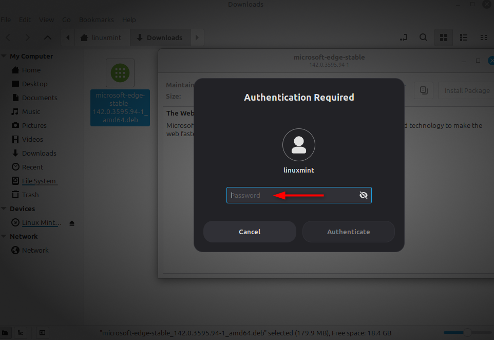 enter password for authorization