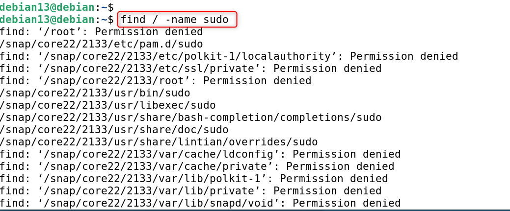 find / -name sudo