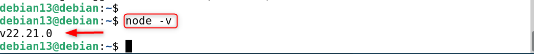 node -v