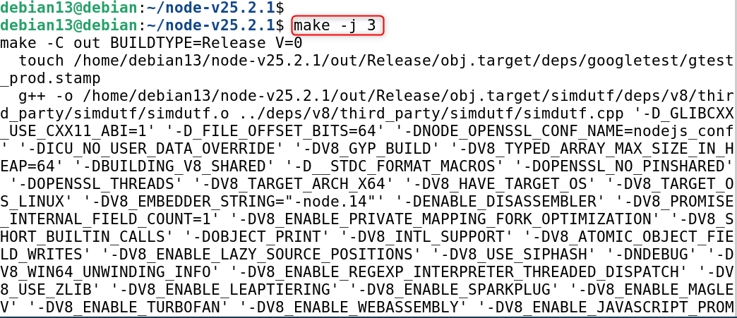 make -j 3