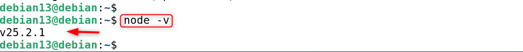 node -v