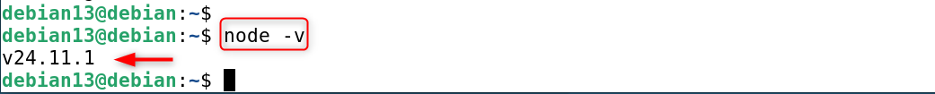 node -v