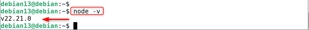 node -v