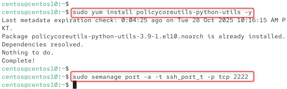 update selinux policy