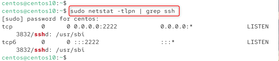netstat -tlpn | grep ssh