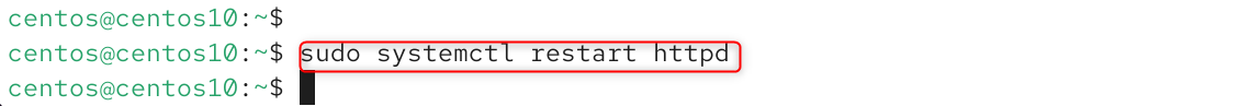 sudo systemctl restart httpd