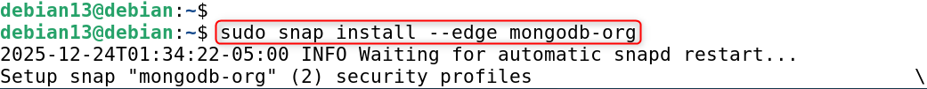 sudo snap install --edge mongodb-org