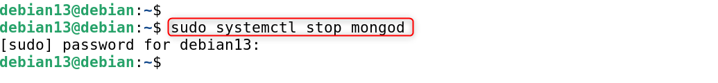 sudo systemctl stop mongod